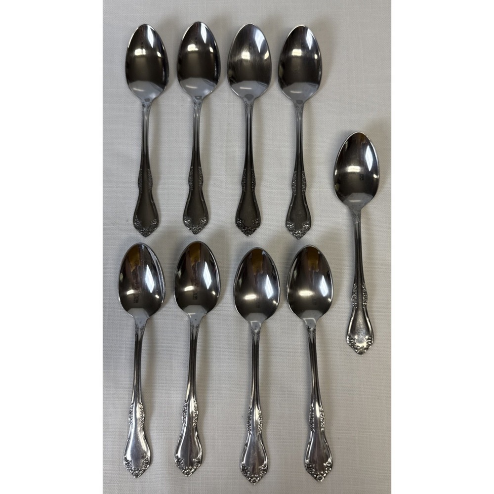 Oneida Mansfield Amadeus Wm A Rogers Deluxe Stainless Flatware‎ Set 9 Teaspoons
